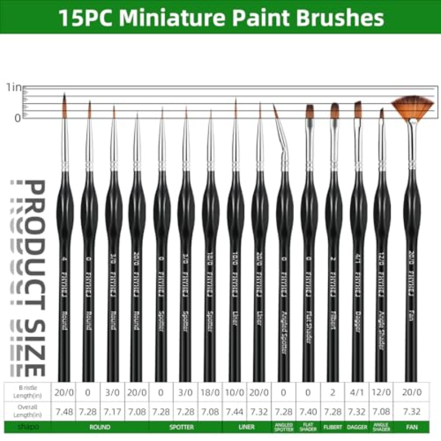 Detail Paint Brushes Set, 15PC - Detailing Brush Set incelemesi ve fiyatı