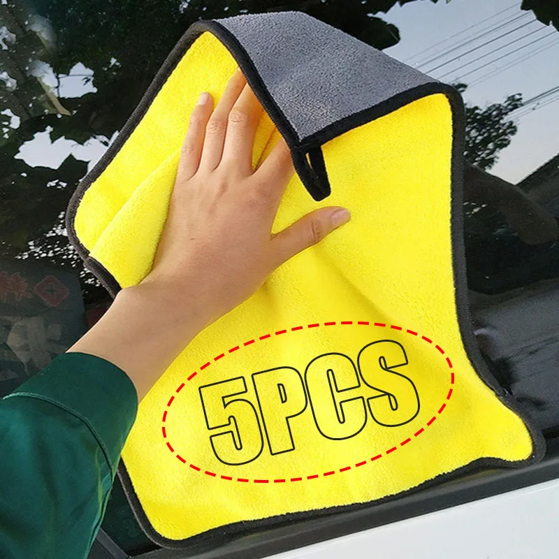 1/5PCS Thickened Car Washing T - Microfiber Towel Detailing incelemesi ve fiyatı