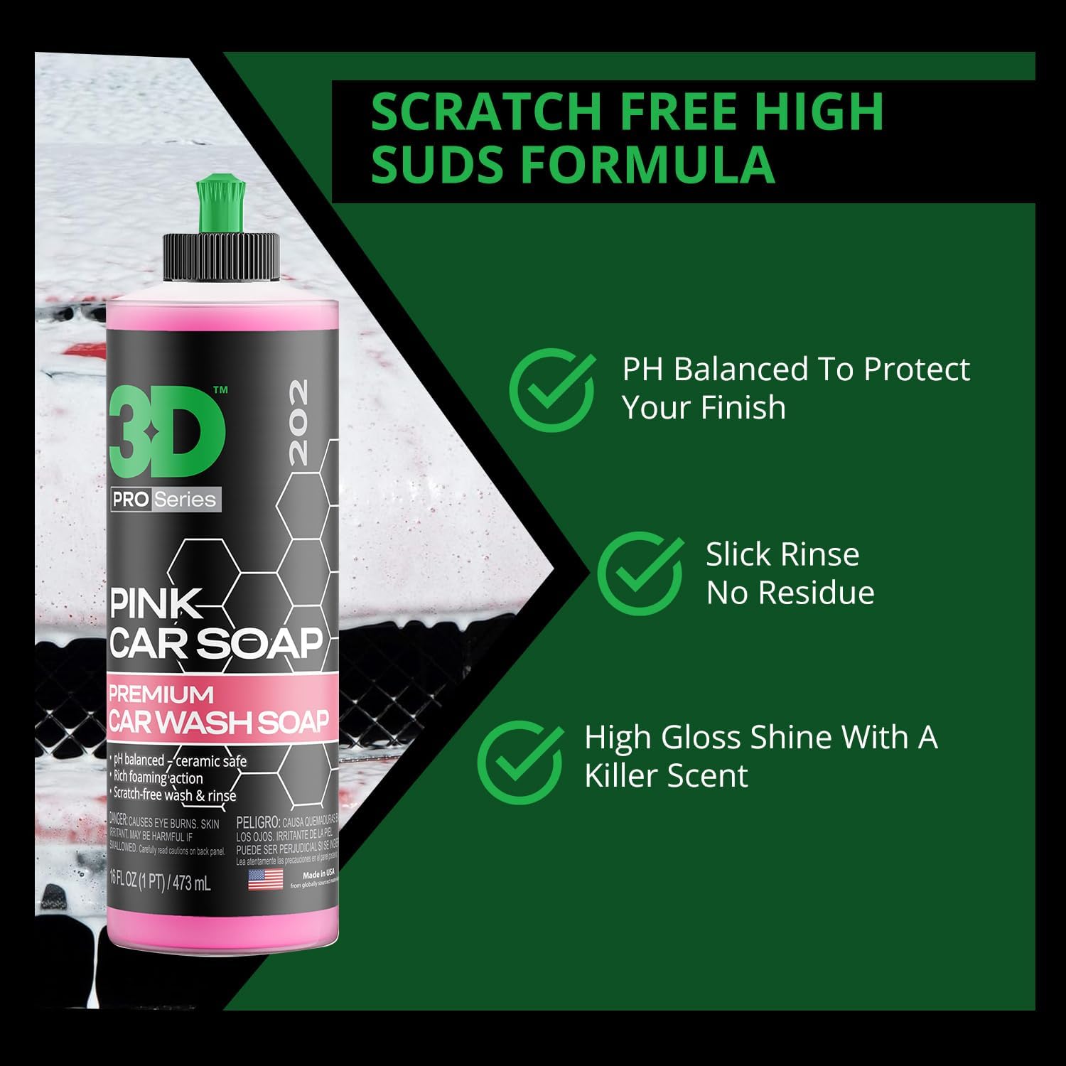 3D Pink Car Soap 16 oz pH Neut - Car Shampoo Ph incelemesi ve fiyatı