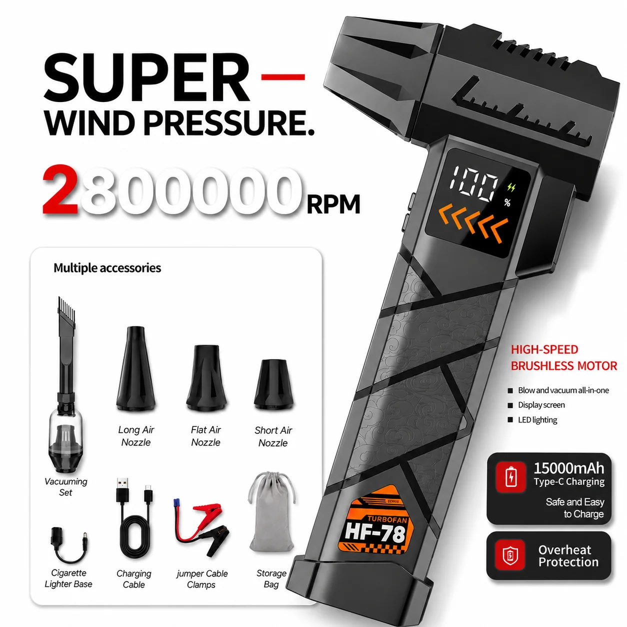 Super Powerful 2800000RPM Elec - Dryer Car Blower incelemesi ve fiyatı